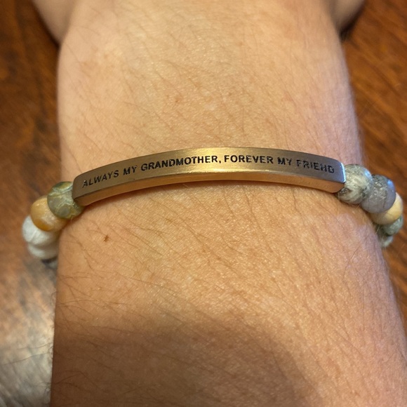 Inspire me bracelet” always my grandmother forever my friend “sunstone beads - Picture 1 of 13